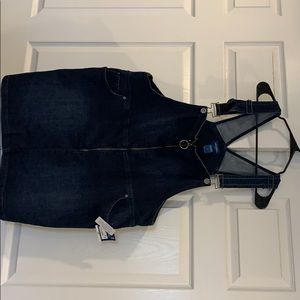Dark denim skirt overall